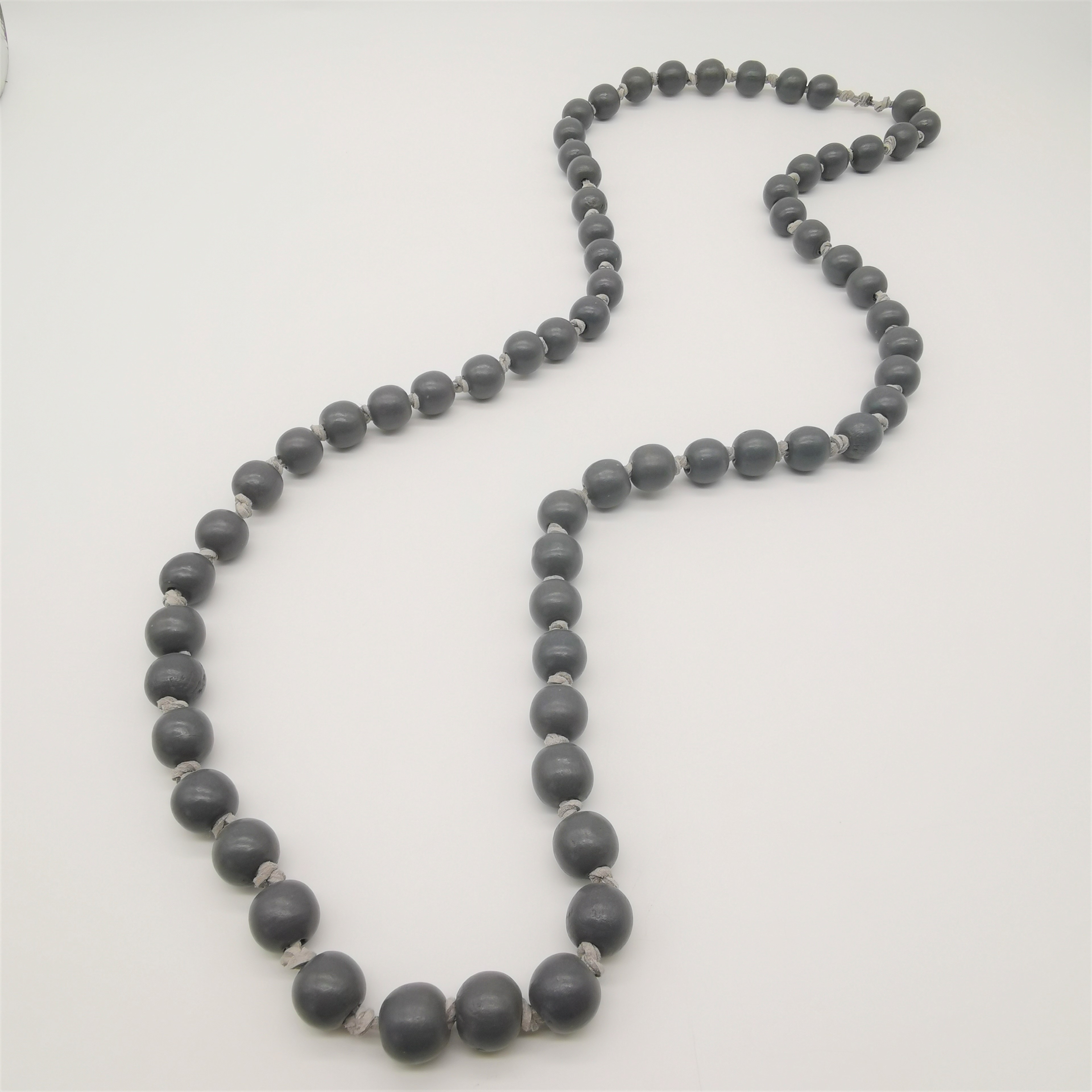 Knotted Wood Bead Necklace justdandy